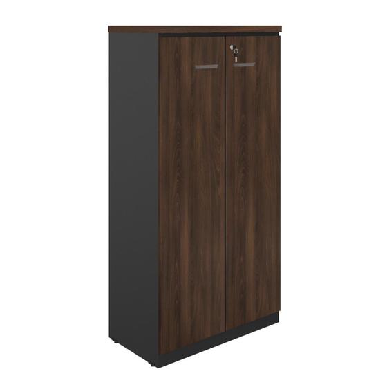 Imagem de Armário Alto Fechado com 02 Portas - 1,60x0,80x0,45m - WORKSTART - MARSALA / PRETO - 51009