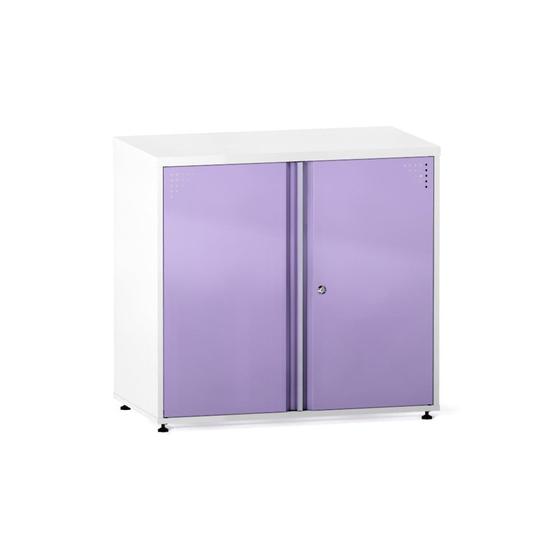 Imagem de Armário Baixo 02 Portas Aretto Pandin 75 Cm Branco e Lilás