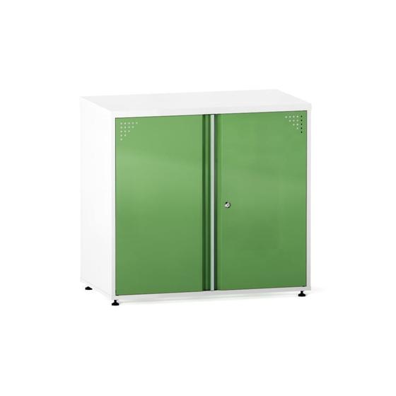 Imagem de Armário Baixo 02 Portas Aretto Pandin 75 Cm Branco e Verde