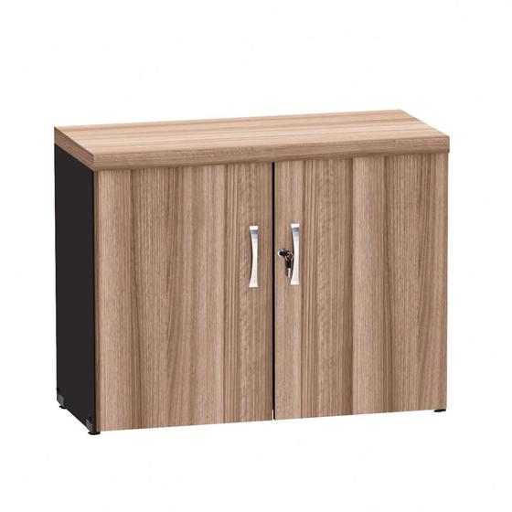 Imagem de Armario Baixo 02 Portas PE 40 Pandin 80 Cm Walnut e Preto