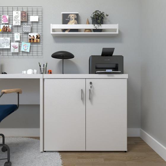 Imagem de Armário Baixo com 2 Portas para Escritório / Home Office Branco