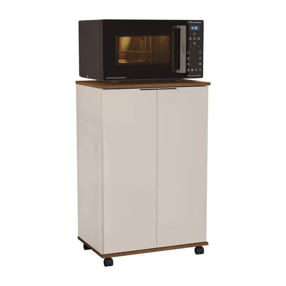 Armário Balcão Multiuso Pratic Lavanderia e Cozinha Off White/Freijó Menor preço em Armário Balcão Multiuso Pratic Lavanderia e Cozinha Off White/Freijó