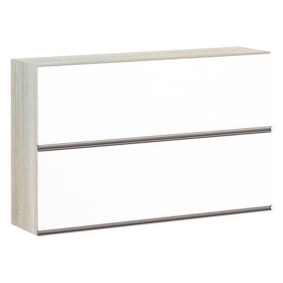 Imagem de Armário Basculante Duplo 120cm 2 Portas Legno Crema C/Branco