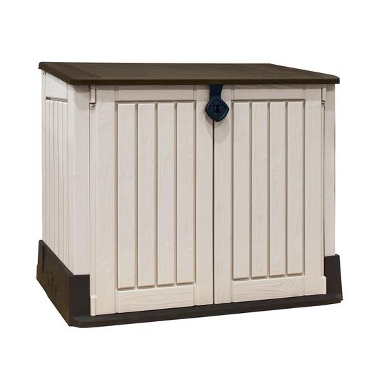 Imagem de Armário Baú Depósito 880l Multiuso Externo Store Midi Modular Bege e Marrom Keter