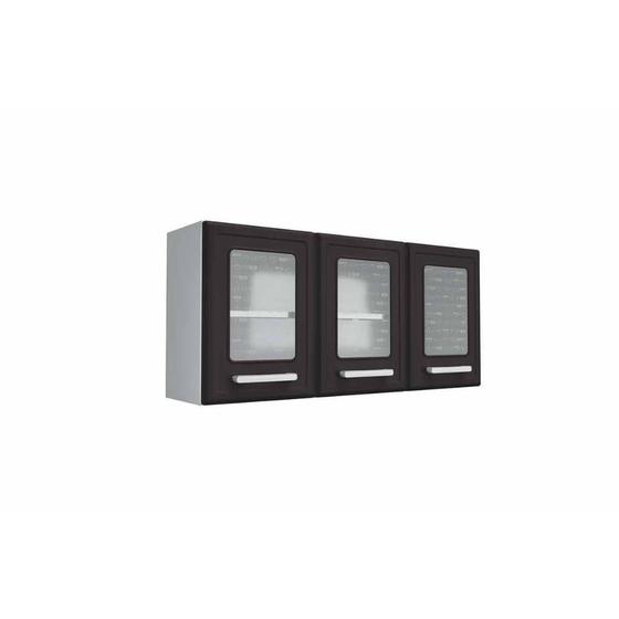 Imagem de Armário Bertolini Aéreo Gourmet 4034 Aço 120cm Branco/Preto