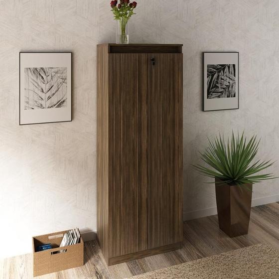 Imagem de Armário com 2 Portas e 3 Prateleiras - Nogal