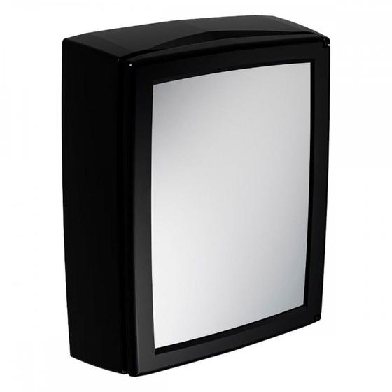 Imagem de Armario Com Espelho Astra Versatil Com Porta Reversivel Sobrepor Preto - A052C