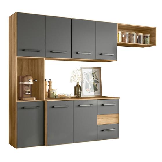 Armario Cozinha 7 Portas e 2 Gavetas Juliete - Nicioli Imagem de Armario Cozinha 7 Portas e 2 Gavetas Juliete