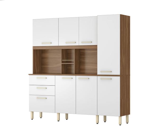Armário Cozinha Compacta C/ Balcão 8 Portas 2 Gavetas Pés C/ Regulagem 6 Prateleiras Fascino Menor preço em Armário Cozinha Compacta C/ Balcão 8 Portas 2 Gavetas Pés C/ Regulagem 6 Prateleiras Fascino
