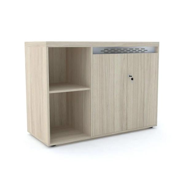 Imagem de Armário credenza 2 portas pandin pe50 - nogueira/prata