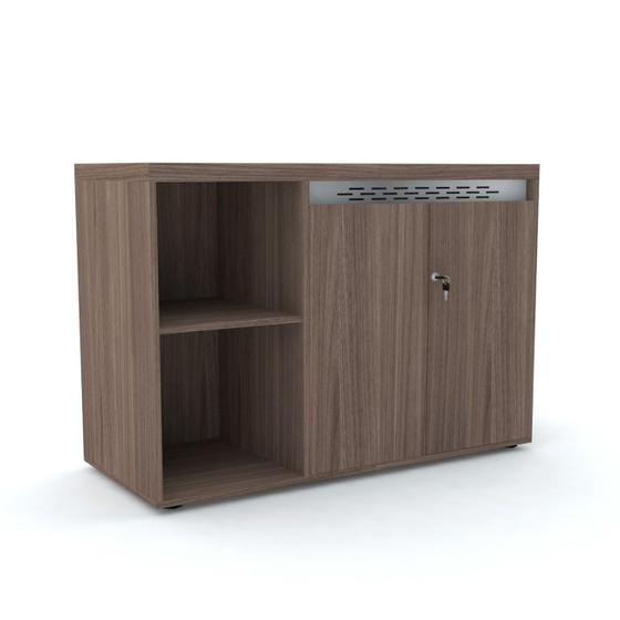 Imagem de Armário credenza 2 portas pandin pe50 - walnut/prata