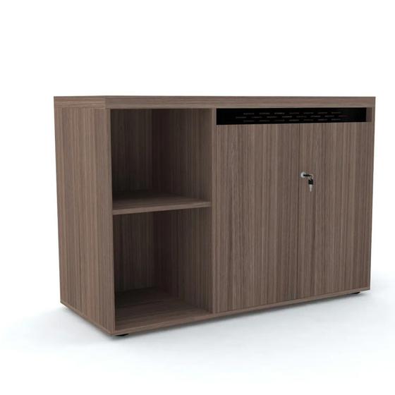 Imagem de Armário credenza 2 portas pandin pe50 - walnut/preto