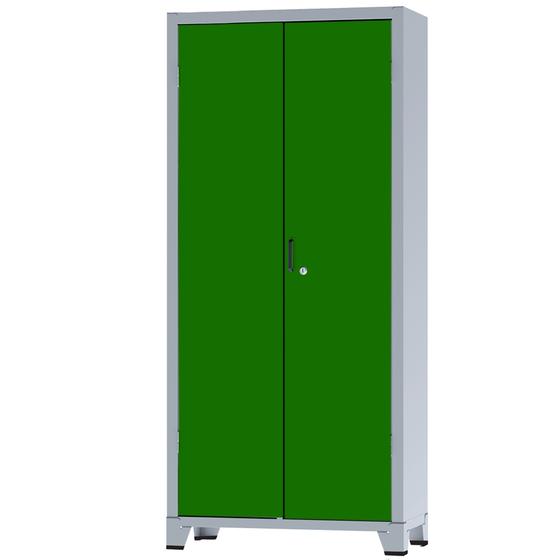 Armário de Aço 1,90 x 0,90 x, 0,40 Cinza Com Portas Verdes Menor preço em Armário de Aço 1,90 x 0,90 x, 0,40 Cinza Com Portas Verdes