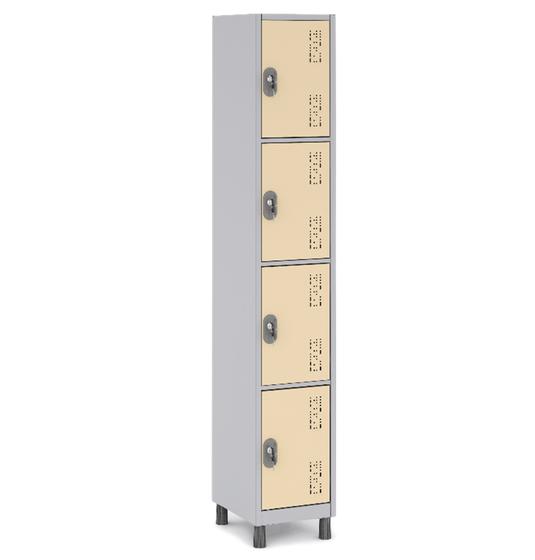 Imagem de Armário de Aço com 4 Portas Ideal para Vestiários