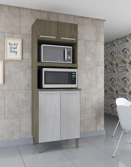 Imagem de Armário de cozinha 4 portas kit torre quente móveis paraná