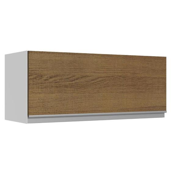 Armário De Cozinha Aéreo 100% MDF 80 cm 1 Porta Branco/Rustic Acordes Madesa