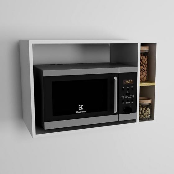 Imagem de Armário de cozinha Aéreo para Microondas com 3 Nichos - luxo