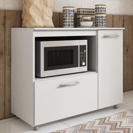 Armário De Cozinha Balcão P Microondas 2 Portas Branco Bl 200 - Completa Móveis Menor preço em Armário De Cozinha Balcão P Microondas 2 Portas Branco Bl 200 - Completa Móveis