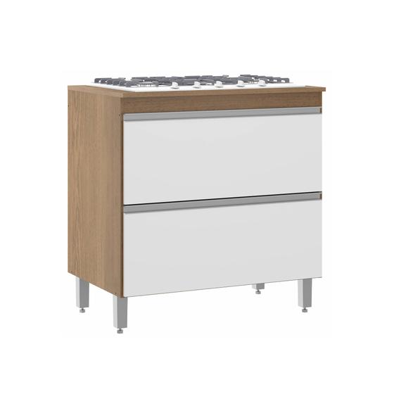 Imagem de Armário de Cozinha Balcão para Cooktop 80cm com 2 Gavetões Linha Harmonia 03.0454 Semplicitá Móveis