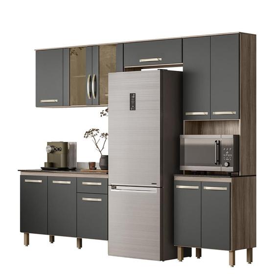Imagem de Armario de Cozinha com Balcão Fit com 11 Portas e 1 Gaveta
