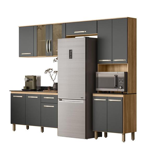 Imagem de Armario de Cozinha com Balcão Fit com 11 Portas e 1 Gaveta