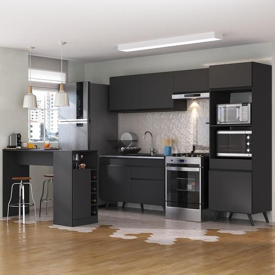 Armário de Cozinha com Bancada/Mesa Gourmet Veneza Multimóveis MP2174 Menor preço em Armário de Cozinha com Bancada/Mesa Gourmet Veneza Multimóveis MP2174