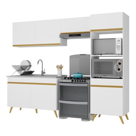 Imagem de Armário de Cozinha Compacta 4 peças MP3749 Veneza GW Multimóveis Branca