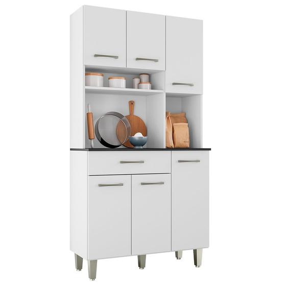 Imagem de Armário de Cozinha Compacta 91cm Letícia Branco - Saga Decor