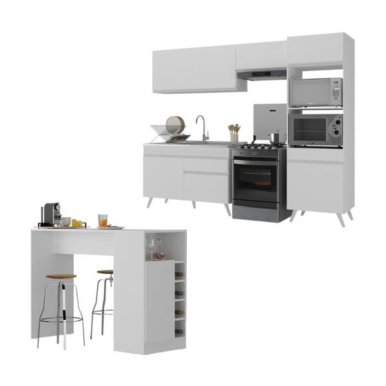 Imagem de Armário de Cozinha Compacta com Mesa/Bancada Veneza Multimóveis MP2210