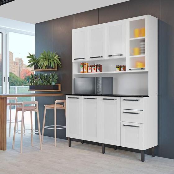 Armário de Cozinha Compacta Itatiaia 8 Portas 2 Gavetas Branco Menor preço em Armário de Cozinha Compacta Itatiaia 8 Portas 2 Gavetas Branco