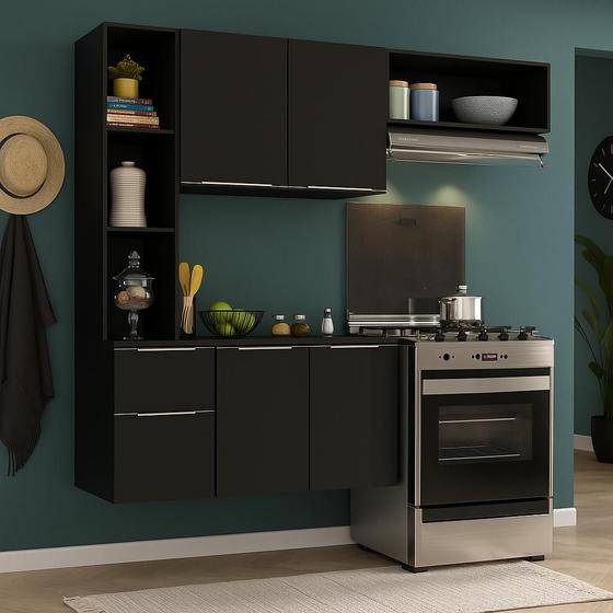 Imagem de Armário de Cozinha Compacta Sofia Multimóveis Preta