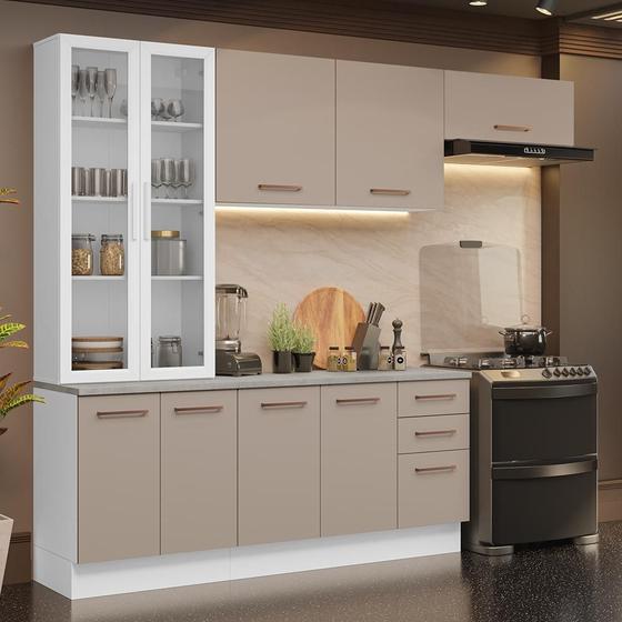 Imagem de Armário de Cozinha Completa 270cm Branco/Crema Agata Madesa 11