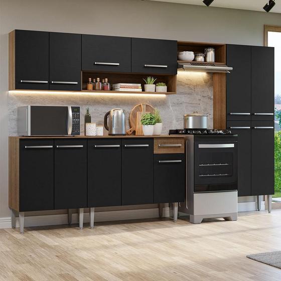 Armário de Cozinha Completa 293cm Emilly Madesa 10 Menor preço em Armário de Cozinha Completa 293cm Emilly Madesa 10