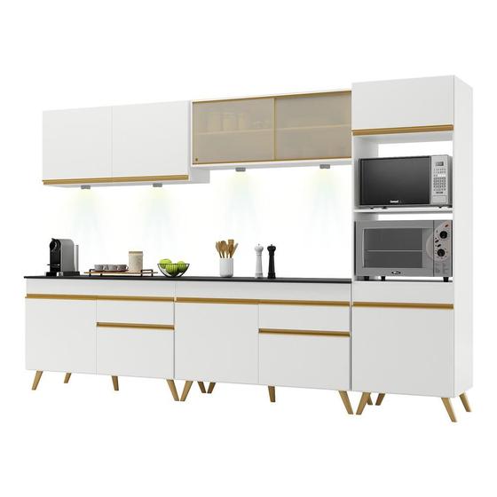 Imagem de Armário de Cozinha Completa 5 peças com Leds MP2014 Veneza Up Multimóveis Branca