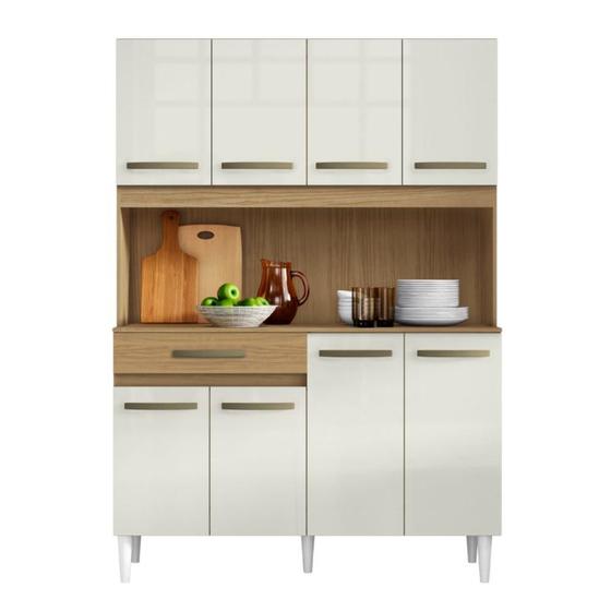 Armário de Cozinha Completa Cleo 8 Portas 1 Gaveta Atacama / Off White Menor preço em Armário de Cozinha Completa Cleo 8 Portas 1 Gaveta Atacama / Off White