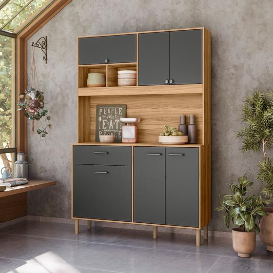 Imagem de Armário de Cozinha Completa Com 6 Portas E 1 Gaveta Compacta