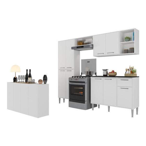 Imagem de Armário de Cozinha Completa com Buffet/Aparador Siena Multimóveis MP2041 Branca