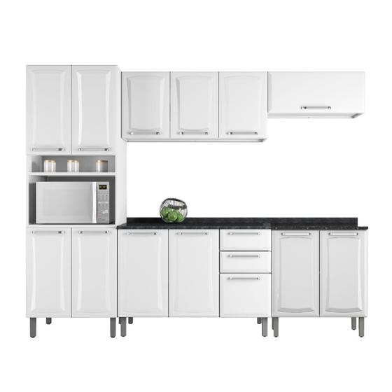 Armário de Cozinha Completa Itatiaia Tarsila de Aço com Balcão 13 Portas 2 Gavetas Branco Menor preço em Armário de Cozinha Completa Itatiaia Tarsila de Aço com Balcão 13 Portas 2 Gavetas Branco
