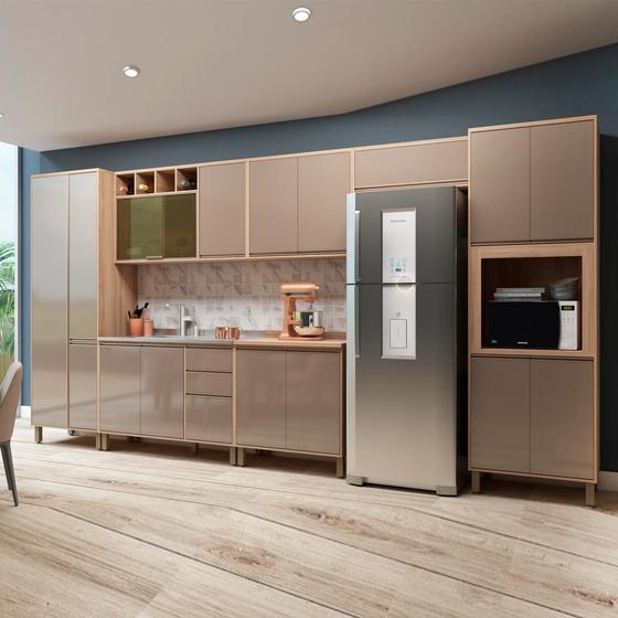 Armário de Cozinha Completa Yara 7 Peças 16 Portas Grafite é boa?