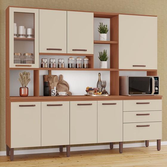 Imagem de Armário de Cozinha Diana 100% MDF Tuboarte 8 Portas e 3 Gavetas
