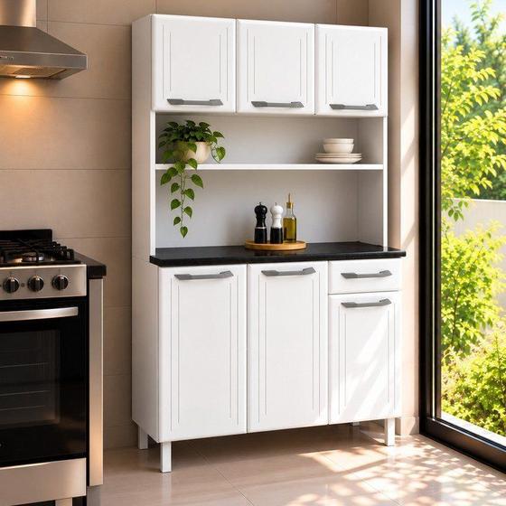 Armário de Cozinha em Aço Triplo Topázio Smart Branco