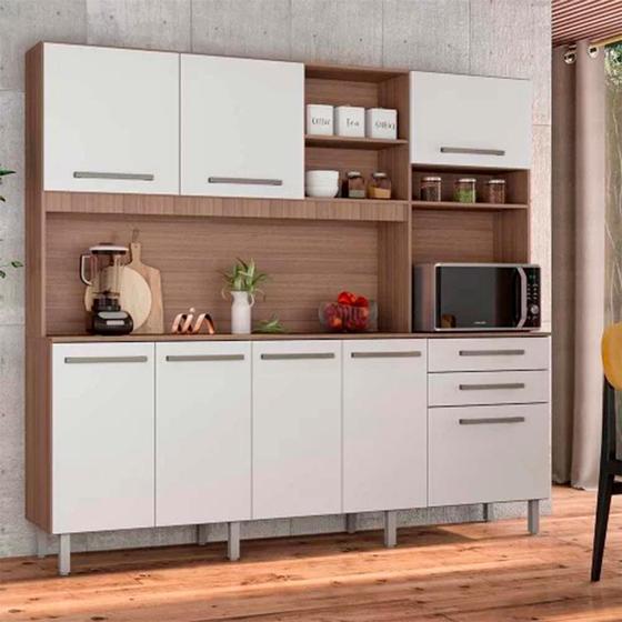 Imagem de Armário de Cozinha Futura de 213cm de largura com 8 portas e 2 gavetas