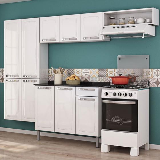 Armário de Cozinha Itatiaia Rose Compacta 4 Pecas Branco Menor preço em Armário de Cozinha Itatiaia Rose Compacta 4 Pecas Branco