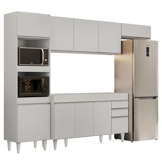 Imagem de Armário de Cozinha Modulada 4 Peças CP10 Balcão sem Tampo Branco - Lumil