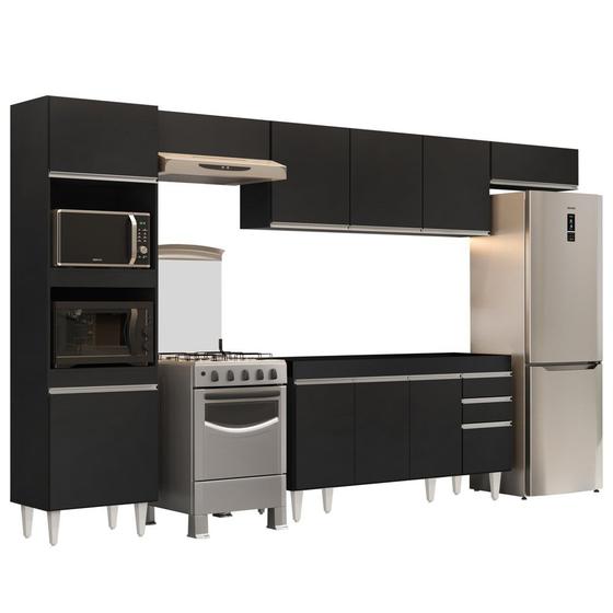 Imagem de Armário de Cozinha Modulada 5 Peças CP13 Balcão Preto - Lumil