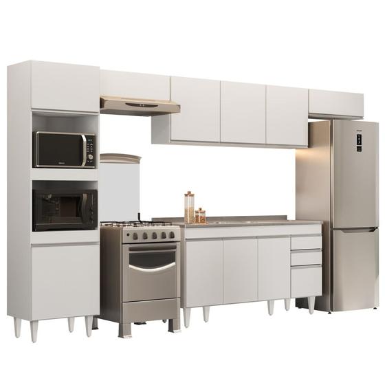 Imagem de Armário de Cozinha Modulada 5 Peças CP15 Balcão com Pia Inox Branco - Lumil