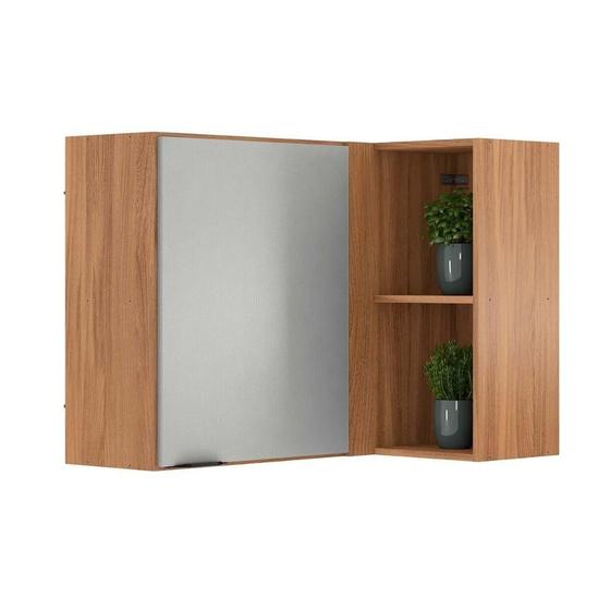 Imagem de Armário de Cozinha Modulado Aéreo Canto Reto Firenze 1 Porta 90cm Amendola/Nude Prime TX - Demóbile