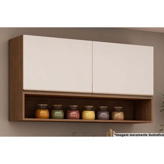 Imagem de Armário de Cozinha Modulado Cook c/ 2 Portas Off White/Ebano - Genialflex