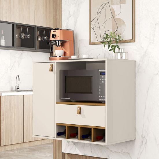 Imagem de Armário de Cozinha Para Microondas Suspenso Com Porta Davi - Cores - JM Casa dos Móveis