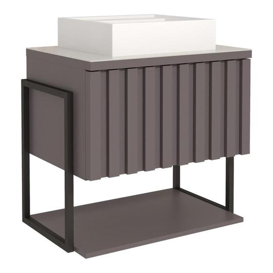 Imagem de Armário em MDF Mgm Elements Frisê com Fecho Toque Titanium 60cm